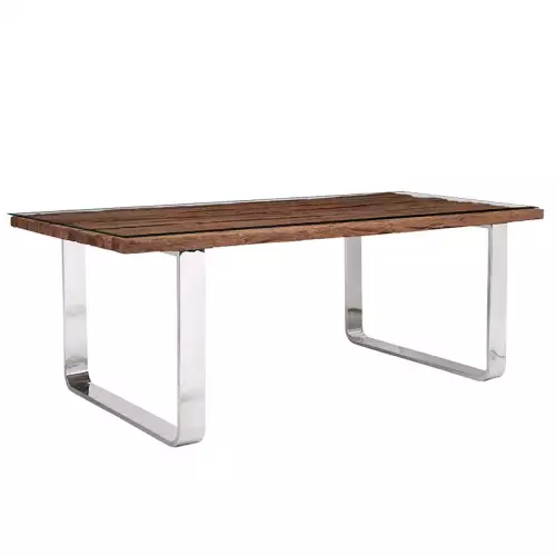  Dining U-Table Marlowe 200x100x75cm with Glass Top