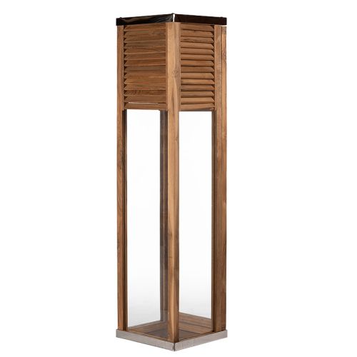 By Kohler  Lantern 30x30x126cm Louvre Large wood glas luxury finnished (107890)