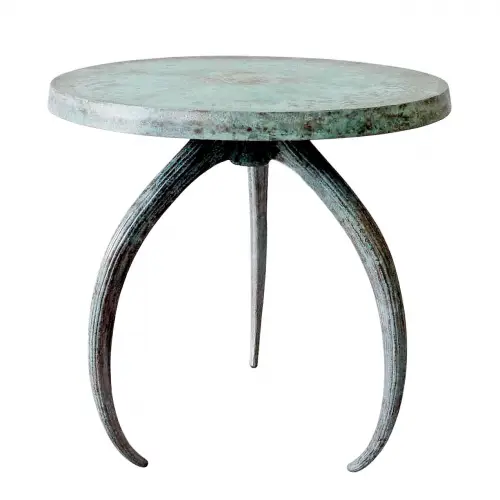  side Table Dario bull horns turquoise color