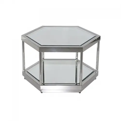  Coffeetable Finnley 60x52x36cm silver hexagoon