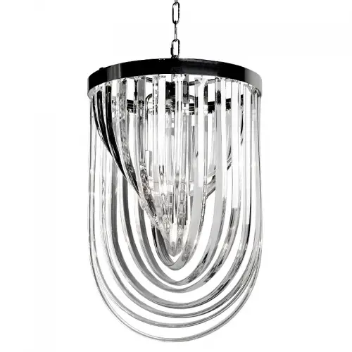  Ceiling Lamp 40x40x63cm luxurious glas and silver