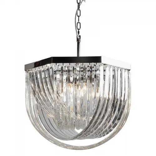  Ceiling Lamp 61x61x43cm luxurious glas and silver