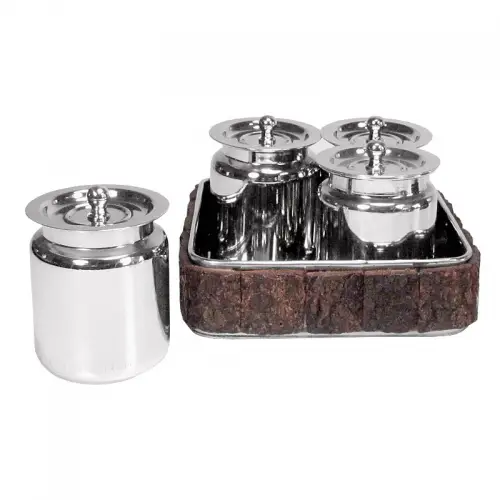 By Kohler  Tray With Pots15x15x9cm  silver (111344)
