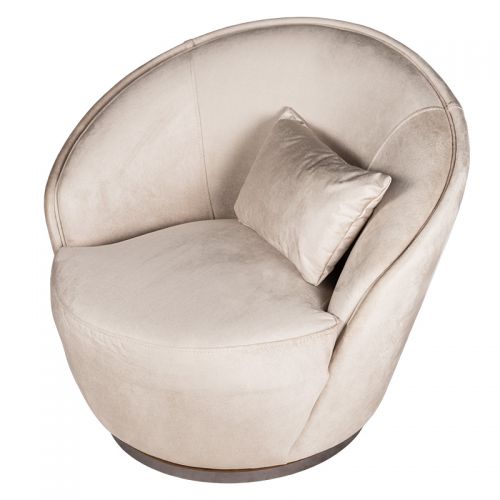 By Kohler  Titanyum Arm Chair  half round velvet (115546)