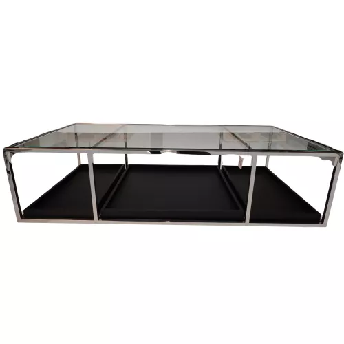  Coffee Table Milano 160x80x40cm With Clear Glass