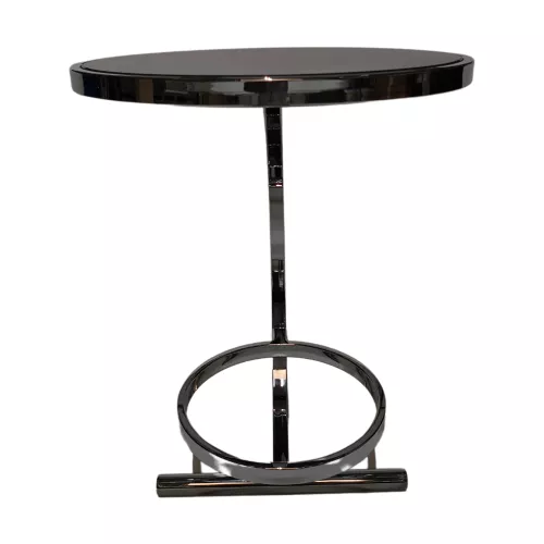  Side Table Milano 50x50x57cm With Black Glass