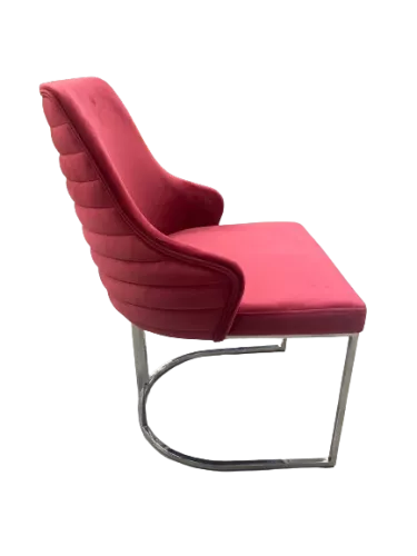 By Kohler  Orchide arm dining chair Pink with silver legs (201710)