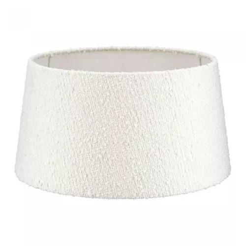  Lampshade Halfhoog (Drum) 25x19x14cm - Aspen bouclé blanc on white